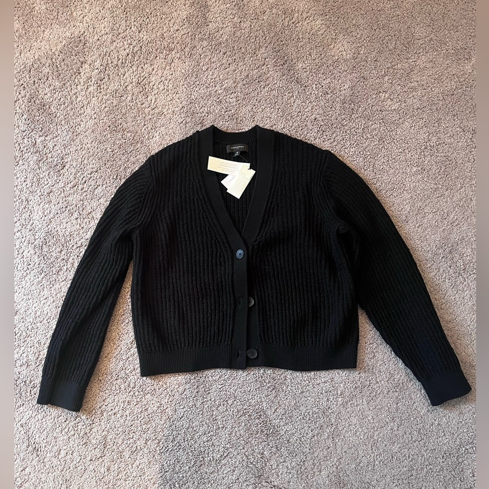 Banana Republic black ribbed button front cardigan - Small